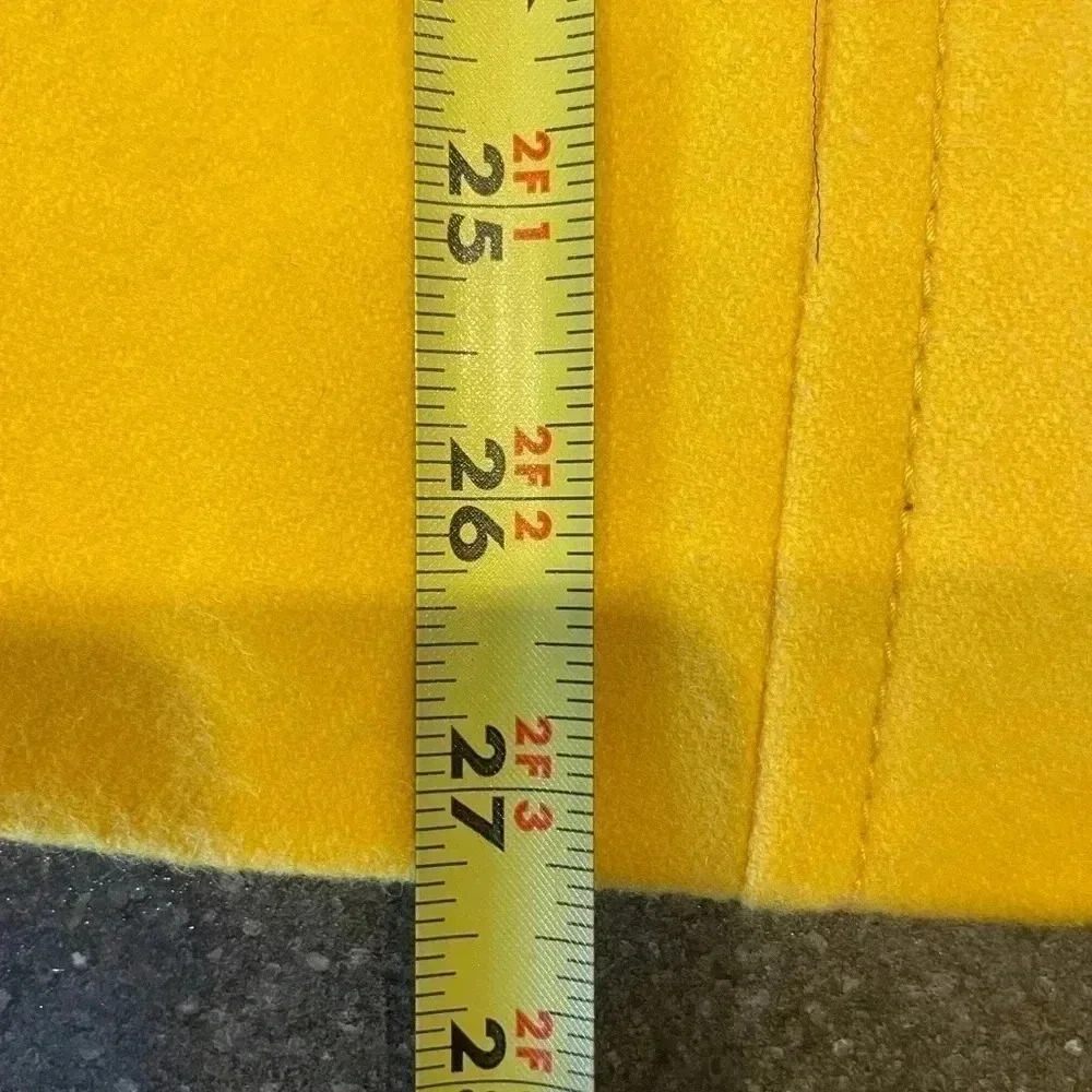 Old Navy Women's Yellow Wool Double Breasted Peacoat Sz L - Picture 4 of 10